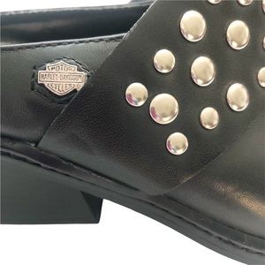 NEW Harley-Davidson Erika Black Leather Studded Mule 6.5